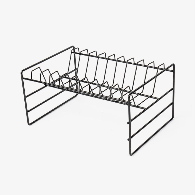 পাত্রের জন্য কালো মাল্টিফাংশনাল সিঙ্ক স্টোরেজ র্যাক