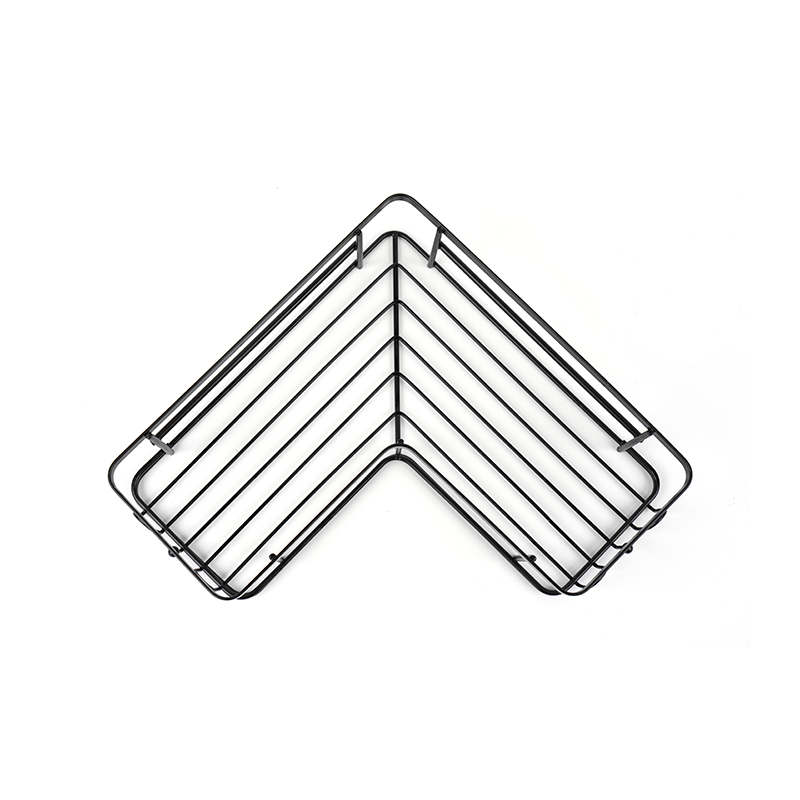 কালো কর্নার ঝরনা ক্যাডি ওয়াল মাউন্ট স্টেইনলেস স্টীল