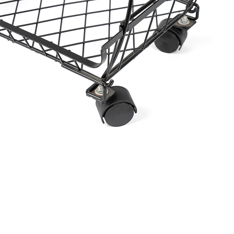 ঘূর্ণায়মান চাকার সাথে 4-স্তর স্ট্যাকযোগ্য ফল এবং সবজির ঝুড়ি