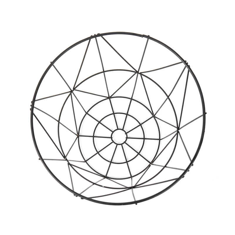 অফিস এবং বেডরুমের জন্য কালো গোলাকার তারের জাল ট্র্যাশ ক্যান