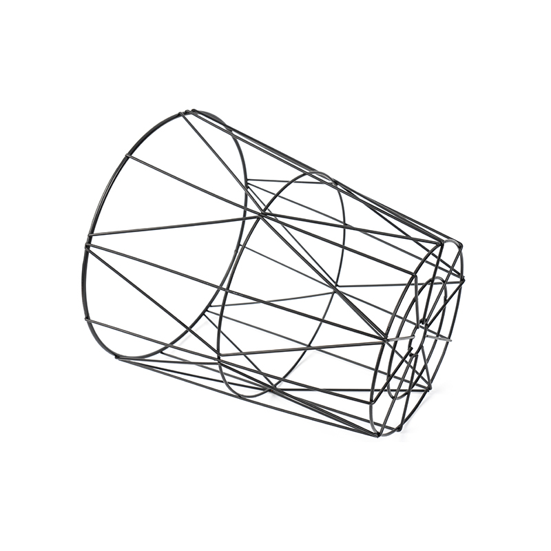 অফিস এবং বেডরুমের জন্য কালো গোলাকার তারের জাল ট্র্যাশ ক্যান