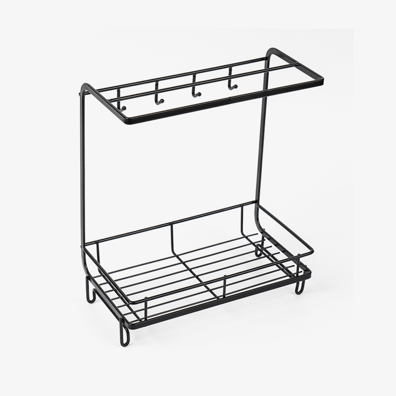 স্পঞ্জ এবং ডিশক্লথ হোল্ডার সহ রান্নাঘরের সিঙ্ক ক্যাডি