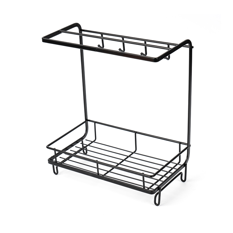 স্পঞ্জ এবং ডিশক্লথ হোল্ডার সহ রান্নাঘরের সিঙ্ক ক্যাডি