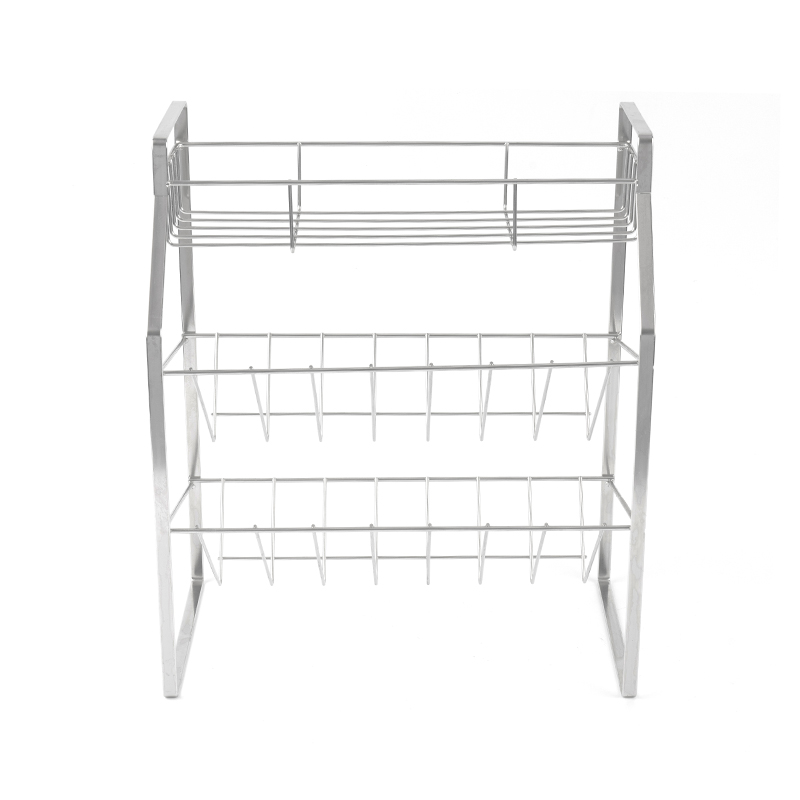 রান্নাঘরের জন্য ওয়াল মাউন্ট সহ 3-টায়ার ব্ল্যাক স্পাইস র্যাক