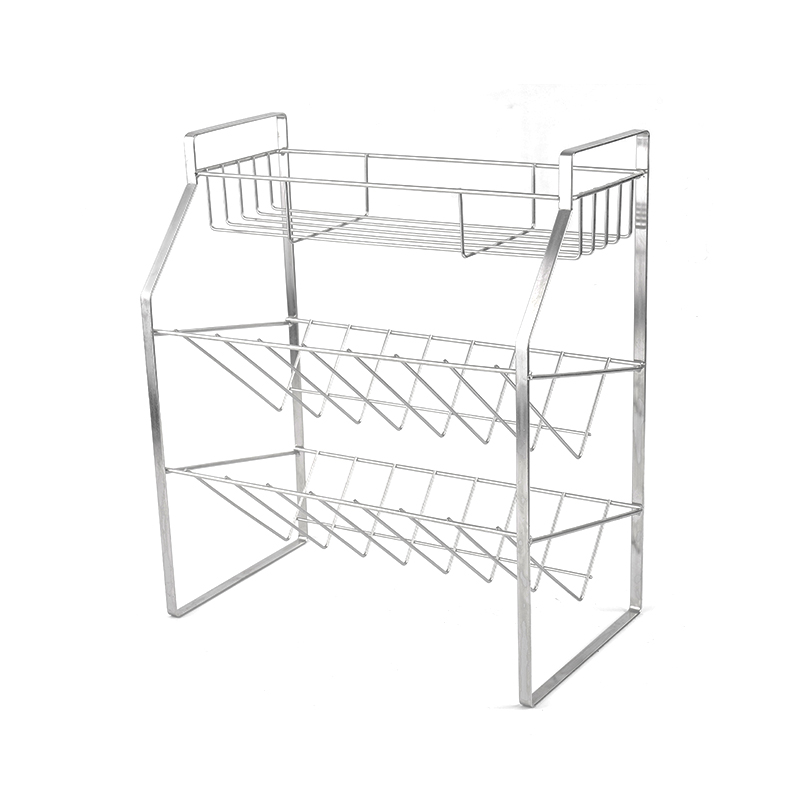 রান্নাঘরের জন্য ওয়াল মাউন্ট সহ 3-টায়ার ব্ল্যাক স্পাইস র্যাক