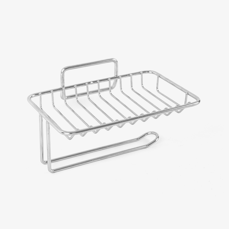 স্ব-নিষ্কাশন এবং স্টেইনলেস স্টীল স্ট্যান্ড সহ সিরামিক সাবান থালা