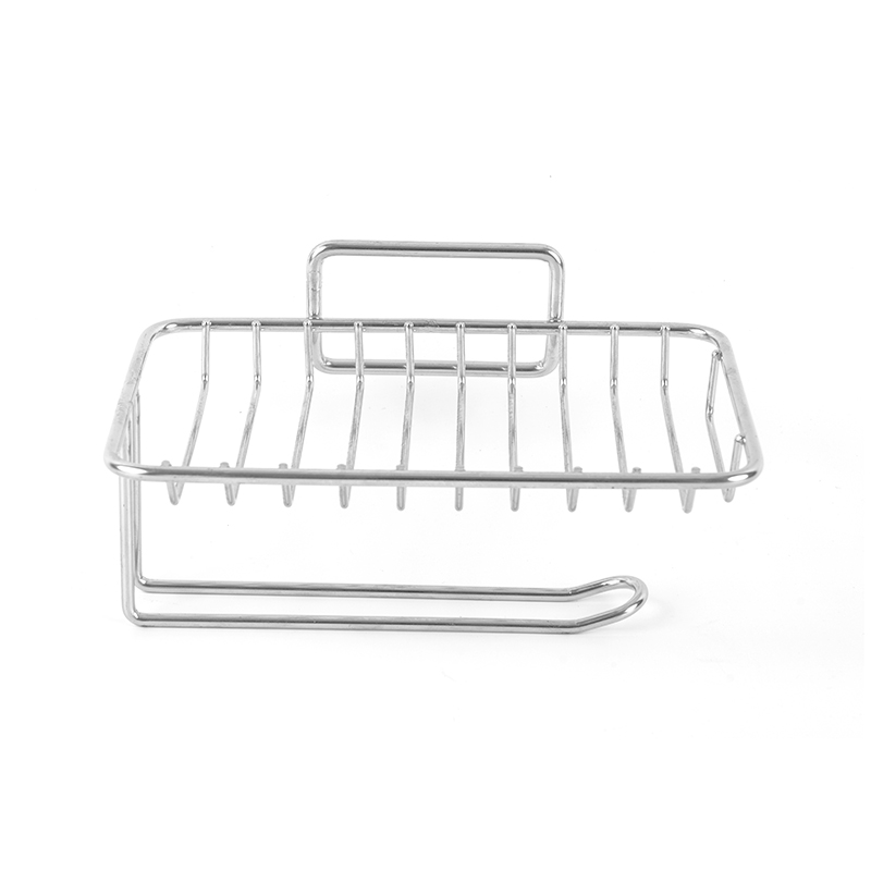 স্ব-নিষ্কাশন এবং স্টেইনলেস স্টীল স্ট্যান্ড সহ সিরামিক সাবান থালা