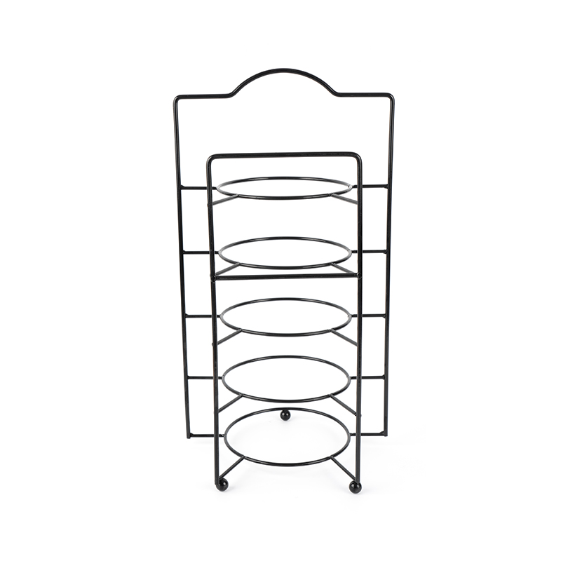 বাটি এবং থালা-বাসন সহ টায়ার্ড পরিবেশন স্ট্যান্ড
