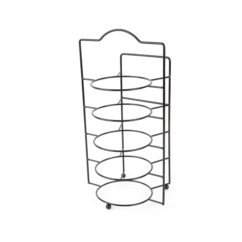 বাটি এবং থালা-বাসন সহ টায়ার্ড পরিবেশন স্ট্যান্ড