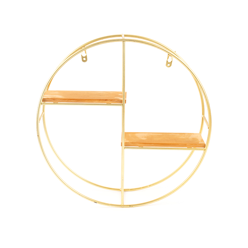 গোল্ড গোলাকার ওয়াল শেলফ